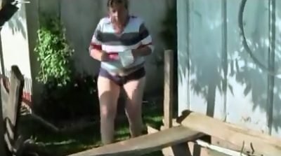 Grandma Shits In Her Yard